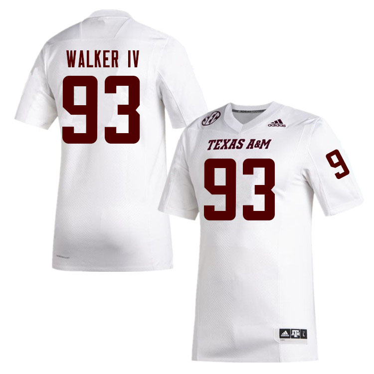 Men #93 Dallas Walker IV Texas A&M Aggies College Football Jerseys Sale-White - Click Image to Close